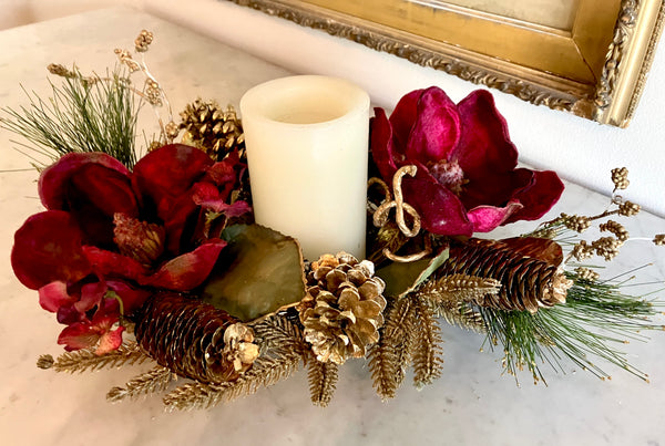 Burgundy Magnolia Centerpiece