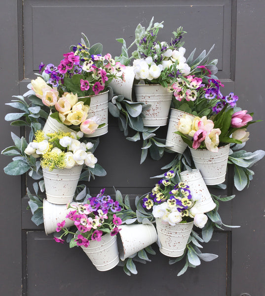 Buckets of Springtime Wreath