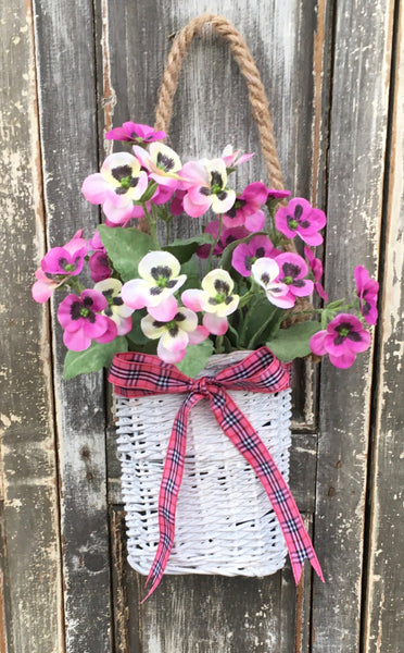 Small Pansy Door Basket--Great Gift!