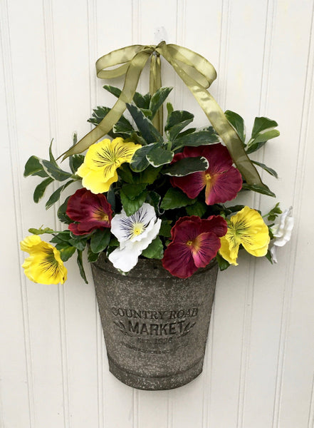 Small Pansy Door Planter