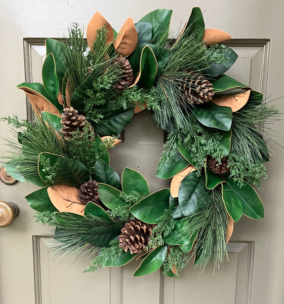 Evergreen & Magnolia Wreath