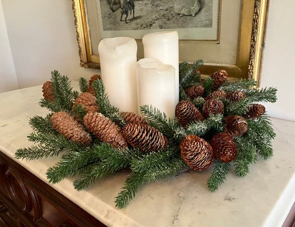 Evergreen & Pine Cone Centerpiece