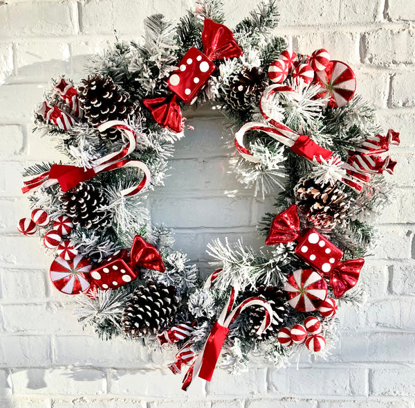 Snowy Peppermint Wreath-Large