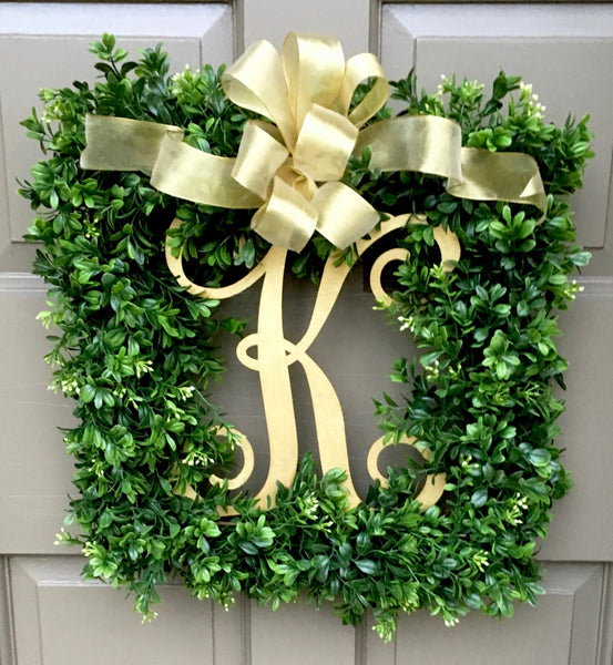 Monogram Boxwood Wreath (Gold)