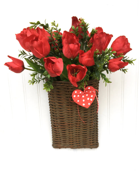 Red Tulip Basket