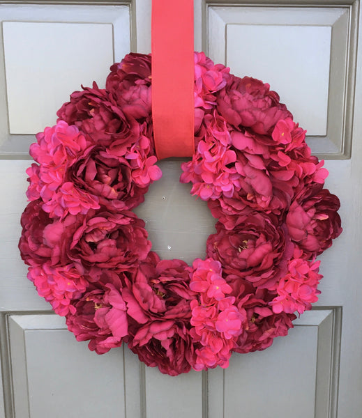 Hydrangea & Peony Wreath