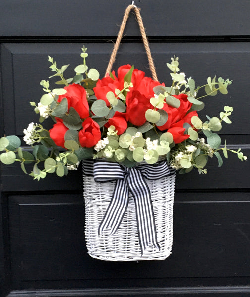 Red Tulip Door Basket