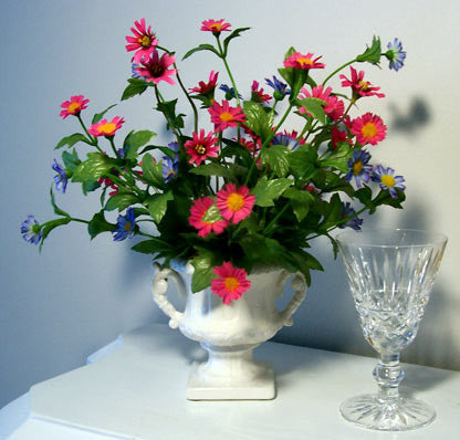 Spring Flowers in Small Urn