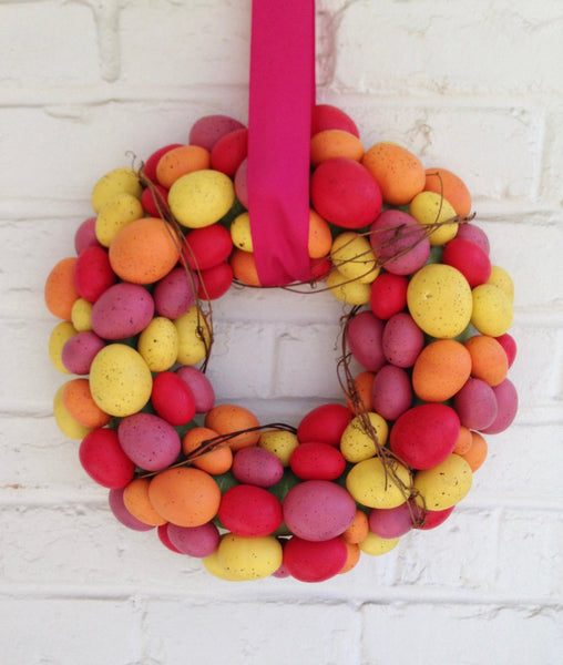 Pink & Yellow Easter Egg Wreath