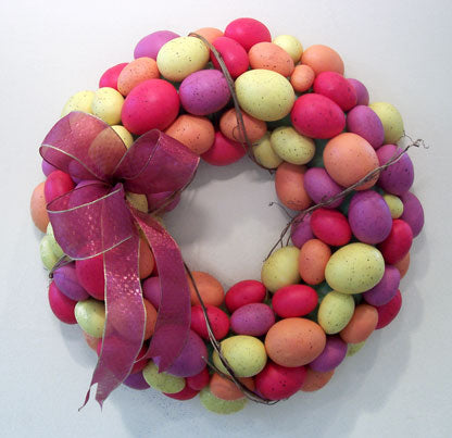Faux Pink/Rose Egg Wreath