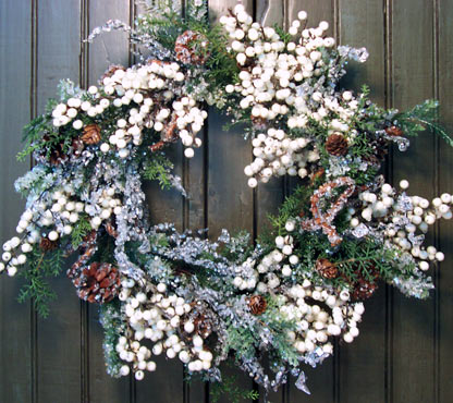 White Berry Iced Pine Wreath