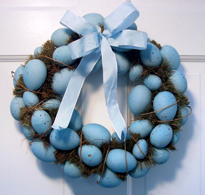 Blue Easter Egg Wreath