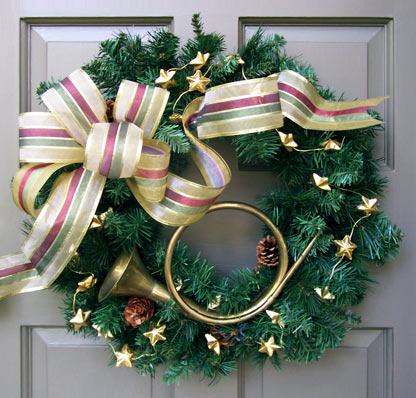 French Horn Holiday Wreath