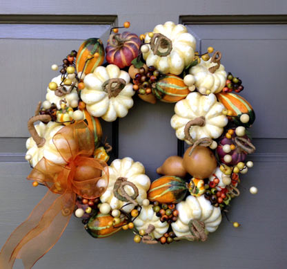 Natural Pumpkin Wreath-medium