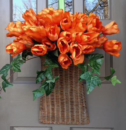 Orange Tulip Door Basket