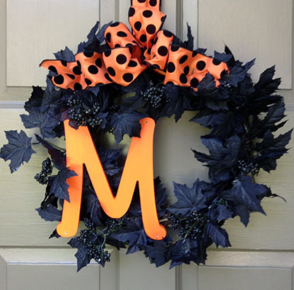 Halloween Monogram Wreath