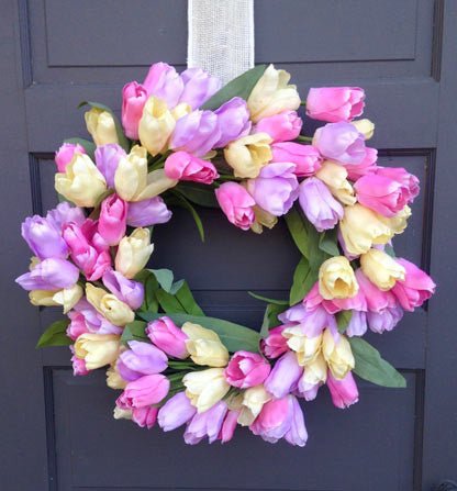 Glorious Pastel Tulip Wreath